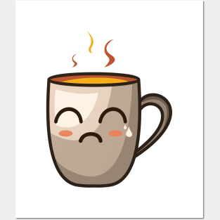 sad emoji coffe Posters and Art